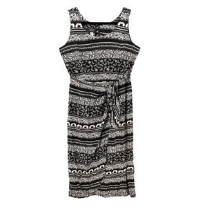 Spenser Jeremy‎ Silk Dress Womens 14 Black Wrap Sheath Scoop Neck Lined Ruched